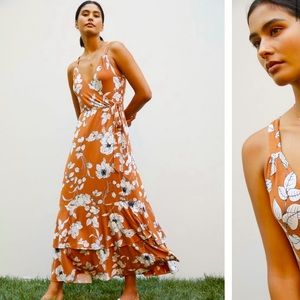 Anthropologie NWT Ruffled Floral MIDI Dress Size XL.